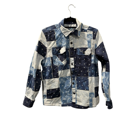 Fresh Prince Of Bel Air Shacket Long Sleeve Size Medium Men's Stars Blue Button - Picture 1 of 7